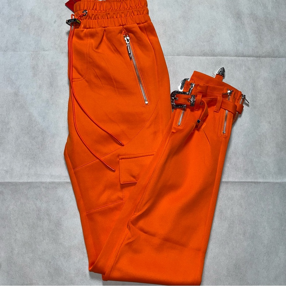 Guapi orange buckle hem jogger style sweat pants NWT size 28